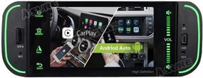img 4 attached to 🚗 Android 10 Car Stereo with Carplay, Android Auto, GPS Navigation for Grand Cherokee Wrangler Liberty Durango Dodge RAM 300M Chrysler Sebring PT Cruiser + Bluetooth5.0, 2GB+32GB, Rohm-DSP Dual-Tuner-Radio