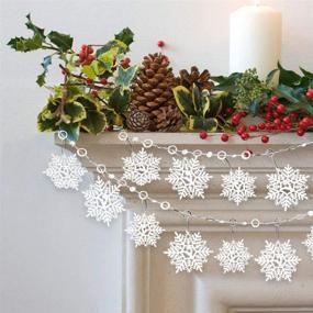 img 2 attached to 🎄 Premium BANBERRY DESIGNS White Glittered Snowflake Garlands - 6 FT Long (Set of 2) - 10 Snowflakes on Each - Ideal for Festive Christmas Decorating