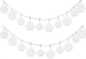 img 3 attached to 🎄 Premium BANBERRY DESIGNS White Glittered Snowflake Garlands - 6 FT Long (Set of 2) - 10 Snowflakes on Each - Ideal for Festive Christmas Decorating