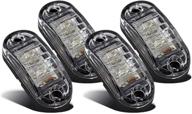 🚚 partsam 4x oval white clear lens 2 diode led trailer truck clearance side marker lights: surface mount 2.5'' - boat marine led lights rv camper accessories logo