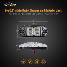 img 1 attached to 🚚 Partsam 4x Oval White Clear Lens 2 Diode LED Trailer Truck Clearance Side Marker Lights: Surface Mount 2.5'' - Boat Marine LED Lights RV Camper Accessories