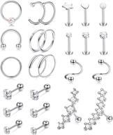 fibo steel stainless cartilage earrings women's jewelry logo