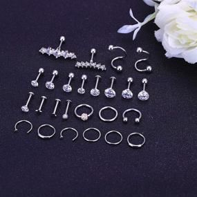 img 1 attached to FIBO STEEL Stainless Cartilage Earrings Women's Jewelry