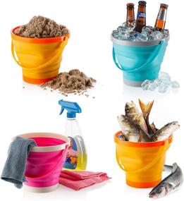 img 2 attached to 🪣 Versatile Foldable Pail Bucket: Ideal for Beach, Camping, Fishing, and Pet Care – Half Gallon Capacity