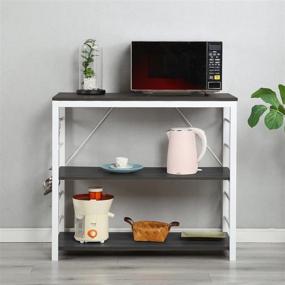 img 3 attached to 🏬 Стеллаж для кухонной полки Soges Utility Storage Shelf Строительный стенд для микроволновой печи Spice Organizer Черный LD-MR01BK