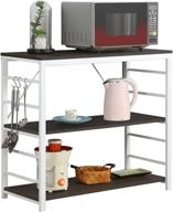 🏬 soges kitchen baker's rack utility storage shelf microwave stand spice organizer black ld-mr01bk logo