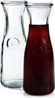 anchor hocking 0.5 liter glass wine carafe set - clear (pack of 2) logo