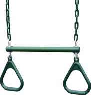 green trapeze bar assembly with rings - gorilla playsets 04-0006-g/g, 36.5" plastisol coated chains логотип