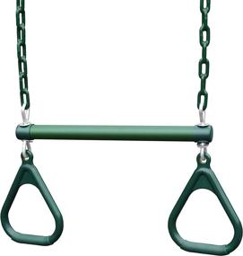 img 4 attached to Green Trapeze Bar Assembly with Rings - Gorilla Playsets 04-0006-G/G, 36.5" Plastisol Coated Chains