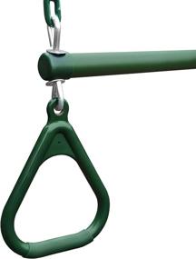 img 1 attached to Green Trapeze Bar Assembly with Rings - Gorilla Playsets 04-0006-G/G, 36.5" Plastisol Coated Chains