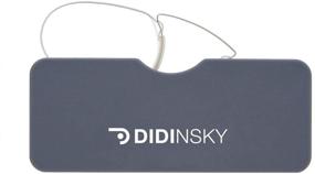 img 4 attached to 👓 DIDINSKY LOUVRE Reading Glasses for Men and Women. Stylish Frameless Prescription Glasses with Pocket Hard Case. Optimal Comfort Fashion Magnifying Glass for Reading. Grey +3.0 Power.