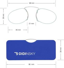 img 2 attached to 👓 DIDINSKY LOUVRE Reading Glasses for Men and Women. Stylish Frameless Prescription Glasses with Pocket Hard Case. Optimal Comfort Fashion Magnifying Glass for Reading. Grey +3.0 Power.