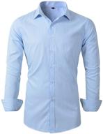 👔 stylish and sophisticated: men's sleeve dress shirts 455white collection logo