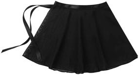 img 2 attached to IEFiEL Kids Girls Dance Basic Chiffon/Floral Lace Wrap Skirt Ballet Pull-On Skirt Dancewear Costumes: Graceful and Versatile Dance Attire for Young Performers