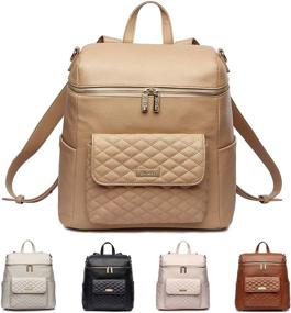 img 4 attached to 👜 Stylish and Practical: Monaco Diaper Bag Backpack by Luli Bebe - Chic Vegan Leather (Latte Brown) for Busy Parents