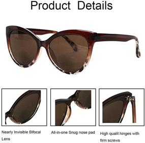 img 2 attached to 🕶️ Hyyiyun 2 Pairs Bifocal Reading Sunglasses for Women: Cateye Designer Fashion with UV Protection