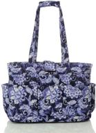 🧶 lavender floral knitting bag - yarn storage tote with needle compartments logo