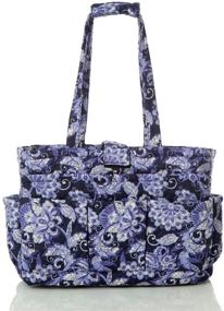 img 4 attached to 🧶 Lavender Floral Knitting Bag - Yarn Storage Tote with Needle Compartments