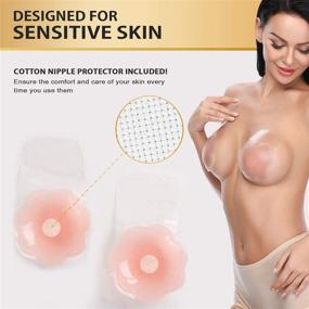 img 3 attached to 👙 Reusable Adhesive Bra with Cotton Cover - Push Up, Lift Tape & Nippleless Covers
