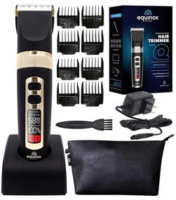 img 4 attached to Equinox Cordless Hair Trimmer for Men - Rechargeable Electric Razor with Improved Cleaning and Long Battery Life - Cordless Hair Clippers with 8 Guards for All Hair Types