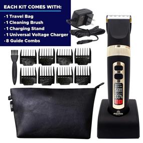 img 2 attached to Equinox Cordless Hair Trimmer for Men - Rechargeable Electric Razor with Improved Cleaning and Long Battery Life - Cordless Hair Clippers with 8 Guards for All Hair Types
