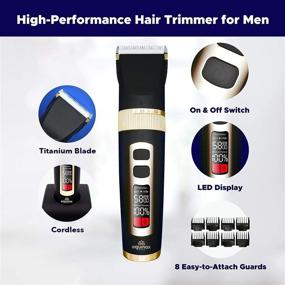 img 3 attached to Equinox Cordless Hair Trimmer for Men - Rechargeable Electric Razor with Improved Cleaning and Long Battery Life - Cordless Hair Clippers with 8 Guards for All Hair Types