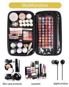 img 1 attached to Waterproof Travel Makeup Bag with Adjustable Dividers - Chomeiu Cosmetic Case for Cosmetics Tools & Accessories, Featuring Shoulder Strap