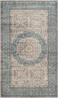 🏮 safavieh sofia collection sof365a vintage oriental distressed rug: non-shedding, light grey/blue, ideal for living room or bedroom, 2'6" x 4' size logo