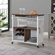 🛒 firstime & co. white chandler farmhouse kitchen cart - american designed, white - 31.5 x 12 x 31.5 inches - model 70252 logo