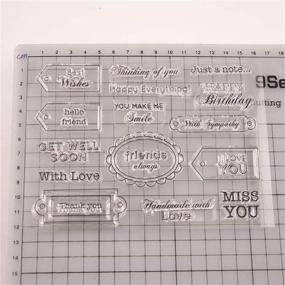 img 1 attached to I Love You Miss You Get Well Soon Sentiments Rubber Clear Stamp/Seal for Scrapbooking and Card Making