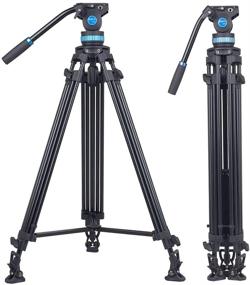 img 4 attached to 🎥 SIRUI Video Tripod AM-25S: Professional Heavy Duty Tripod with Fluid Head - 74.8”, Universal Platform, Handle for Tilting and Panning - 22.0lb Load Capacity, 1/4” and 3/8” Screws