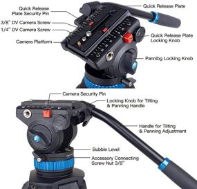 img 2 attached to 🎥 SIRUI Video Tripod AM-25S: Professional Heavy Duty Tripod with Fluid Head - 74.8”, Universal Platform, Handle for Tilting and Panning - 22.0lb Load Capacity, 1/4” and 3/8” Screws