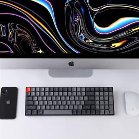 img 3 attached to 🔑 Keychron K4 Wireless Mechanical Gaming Keyboard - Version 2: Gateron Blue Switch, 100 Keys, White LED Backlight, USB C Wired/Wireless, Bluetooth Computer Keyboard for Mac Windows PC Gamer