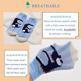 img 2 attached to 🧦 Adorable Cotton Animal Pattern Socks for Boys - 5 Pairs of Ankle Running Socks for Toddler Kids