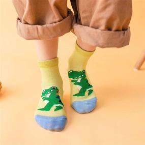 img 1 attached to 🧦 Adorable Cotton Animal Pattern Socks for Boys - 5 Pairs of Ankle Running Socks for Toddler Kids