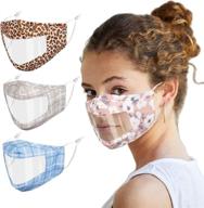 clear reusable transparent plastic face covering - attractive adjustable size face cover for women, men, and girls logo