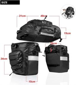 img 3 attached to 🚲 Rhinowalk Bike Bag Pannier Set: Versatile 3-in-1 Cycling Accessory for Bicycle Cargo, Laptop, and More