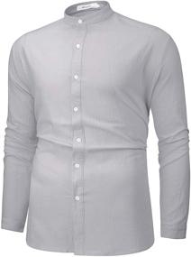 img 2 attached to 👔 Cotton Button-Up Shirts for Men - Roll Up Sleeves - AUDATE Clothing