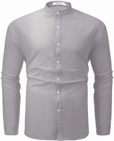 img 3 attached to 👔 Cotton Button-Up Shirts for Men - Roll Up Sleeves - AUDATE Clothing