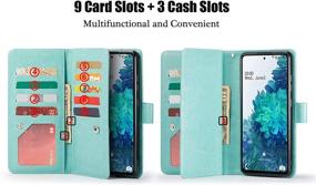 img 1 attached to 📱 Mint Samsung S20 FE Wallet Case - 9 Card Holder, Magnetic Detachable Cover, Kickstand, Lanyard Strap - Glitter PU Leather Folio Flip Case for Galaxy S20 FE 5G by Varikke