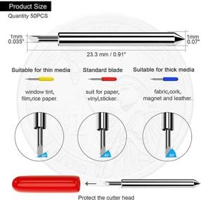 img 2 attached to 🔪 Hadwoer 50PCS Cutting Blades for Cricut Explore Air 2/Air 3/Maker - Fine-Point, Standard, and Deep Cutting Blades: Replacement Cricut Blades