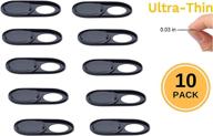 foretra - ultra thin metal webcam cover privacy slide for your laptop tablet avoid camera hacking and protect your privacy 10 pack (black/10pk) logo