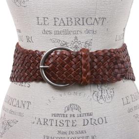 img 2 attached to Womens Tapered Braided Woven Leather Women's Accessories in Belts
