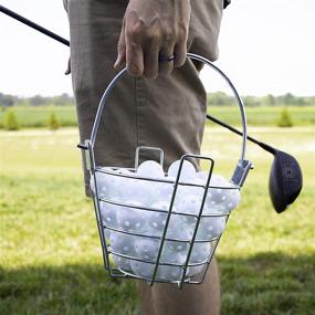 img 2 attached to 🏌️ Crown Sporting Goods Golf Range Baskets - Small Metal Ball Carrying Buckets: Convenient Steel Wire Practice Container with Handle - Holds 50 Balls