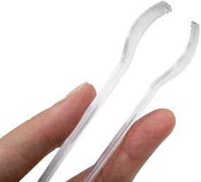 img 2 attached to 🍴 12-Count Mini Clear Plastic Tongs for Versatile Usage and Easy Handling