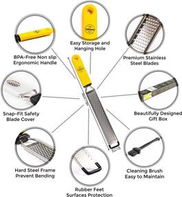 img 3 attached to 🍋 BelleGuppy Lemon Zester & Cheese Grater: Premium Stainless Steel Tool for Zesting Parmesan, Citrus, Ginger, Nutmeg & More! Dishwasher Safe with Protective Cover