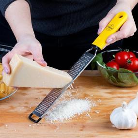 img 1 attached to 🍋 BelleGuppy Lemon Zester & Cheese Grater: Premium Stainless Steel Tool for Zesting Parmesan, Citrus, Ginger, Nutmeg & More! Dishwasher Safe with Protective Cover