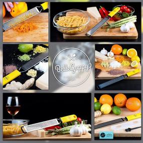 img 2 attached to 🍋 BelleGuppy Lemon Zester & Cheese Grater: Premium Stainless Steel Tool for Zesting Parmesan, Citrus, Ginger, Nutmeg & More! Dishwasher Safe with Protective Cover