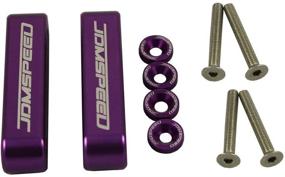 img 1 attached to 🚗 JDMSPEED Purple Anodized Hood Spacer Riser - 3/4" Replacement for Honda Civic, CRX, Del Sol, Acura Integra