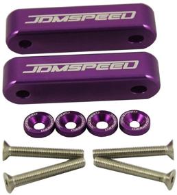 img 3 attached to 🚗 JDMSPEED Purple Anodized Hood Spacer Riser - 3/4" Replacement for Honda Civic, CRX, Del Sol, Acura Integra